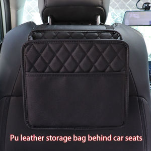 Multi-Use Car Seat Storage Bag Leather – Garbage Pocket Included Universal Fit for Most Vehicle Models Auto Accessories