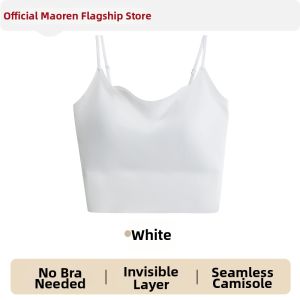 MiiOW | Invisible Seamless Strapless Bra Vest with Pads Nude Thin Straps Lightweight