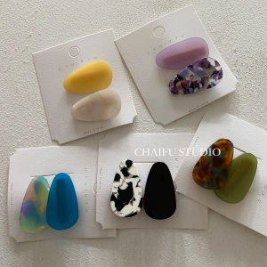 Chai Fu Studio F285 INS Acetate Color Clash Waterdrop Duckbill Clip น่ารัก หวาน ด้านข้าง กิ๊บติดผม ทันสมัย เครื่องประดับผม