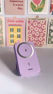 Rapoo RMG10\RMG10 Pro Wireless Magnetic Charging Power Bank 10000mAh 15W Fast Charging Wireless Powerbank for iPH12-15 22.5W Type-c Fast Charging Compact Portable Powerbank