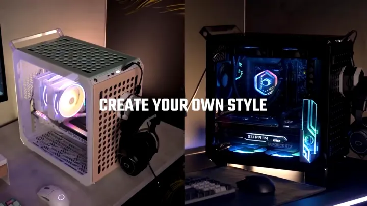 Cooler Master QUBE 500/QUBE 500 Flatpack ATX Mid-Tower Case - Black/White