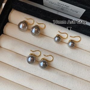 YICAN | High Gloss Round Pearl Earrings S925 Silver