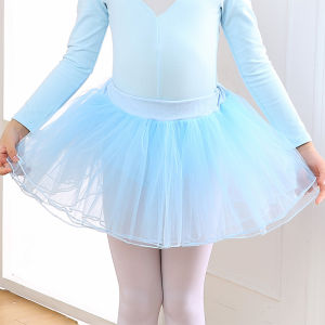 Leotards Womens Suit Childrens Body Pettiskirt Womens Half-Length Mesh Girls Performance Ballet Practice Clothes