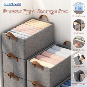 JustLiving 1PC Clothes Storage Box Pants Underwear Bra Socks Panties Organizer Storage Box Household Storage Bag Dormitory Drawer Closet Foldable Organizer Closet Clothes Stacking Home Organizer|Home Promall