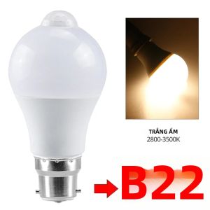 Cảm Biến Chuyển Động PIR Bóng Đèn LED E27 B22 85-265V 12W 15W 18W 20W Hồng Ngoại Cảm Biến Con Người Đèn Cầu Thang Hành Lang Hành Lang Tự Động Bật/Tắt