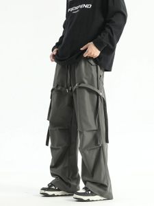 American Style Straight Leg Workwear Pants Mens Loose Oversize Trendy Brand Casual Pants with Pockets Autumn New Arrival