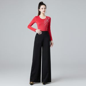 เอวสูงชุดเดรสเต้นรำสลิมมิ่งสามขั้นตอนแบบใหม่ติดเพชรยอดนิยมกางเกงขาม้า