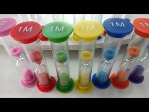 6pcs Plastic Sand Timer Sandglass Hourglass Sand Clock Timer 30 sec 1 min 2 mins 3 mins 5 mins 10 mins