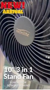 MINLITE 10" 3-in-1 Tornado Fan | Stand / Table / Floor Kipas Angin | 3 Speed Strong Wind | FT-1085
