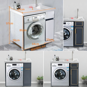 Space Aluminum Integrated Laundry Basin with Washboard Washstand