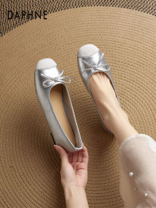 Daphne | Silver Bow Decor Autumn Casual Slip-on Flats