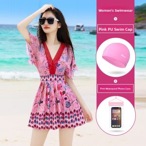XTEP | New Release Small Chest Enhancing Slimming One-Piece Dress Swimsuit