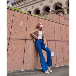 Highwaist cutbray jeans wanita kekinian