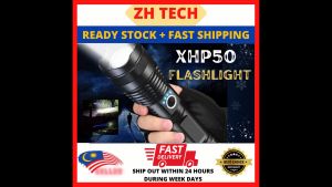 XHP50 Flashlight Led Rechargeable Outdoor Torch Light Super Bright Tactical Lampu Suluh Touch Waterproof Touchlight Terang Jarak Jauh 手电筒 手電筒 強光 Led 遠射 可充電 Toch TOS Toslight Picit Cas 26650 18650 Battery Bateri Tourch USB Touchlight