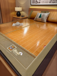 Thick Naked-sleep Bamboo Mat Foldable