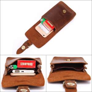 Royal Bagger Waist Bag for Men 100% Genuine Cow Leather Cowhide Mens Phone Belt Bags Crazy Horse Leather Retro Mountaineering Wallets Purse Cool Man