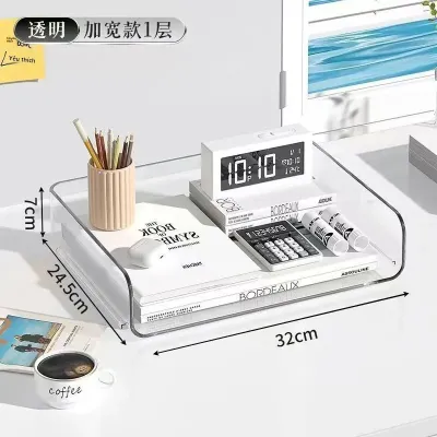 Hộp Đựng Tài Liệu A4 Tối Giản Hiện Đại Xếp Chồng Được Để Bàn Có Kèm Tấm Lót PET Dành Cho Giá Sách Học Sinh