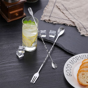 Amoki Stirrer Spoon Cocktail Stirring Spoon Milk Tea Juice Stirrer Coffee Stirrers Stainless Mixing