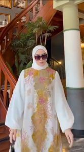 ZARAA Dress Baju Gamis Set Hijab Wanita Terbaru Mewah Viral Terlaris Busana Muslim Dewasa Kekinian Hari Raya Model Baru