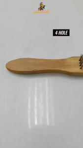 Nasara Steel Wire Hand Brush With Wood Handle High-Density Cleaning Scrub 3 - 6 Holes Berus Dawai
