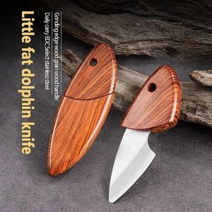 Portable Mini Pocket Woodgrain Handle Fruit Tool Utility Outdoor Camping Tools Multifunctional Stationery Paper Cutter