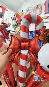 isi 50 Balon Pentung Natal per pak / Balon Tongkat Natal / Balon Souvenir Natal Santa / balon pesta natal