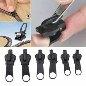 Masely 6PCS Zipper Head Repair Replacement Zipper DIY Removable Universal Instant Fix Zipper 3 Colors