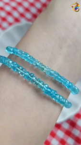 Collection Ceiling Grade Faceted Baby Blue Icy Sea Apatite Bracelet