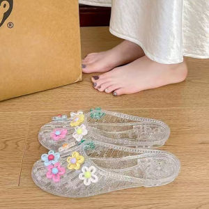 JIFANPAUL | Transparent Soft-sole Slipper Peep-toe