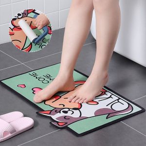 Cute Cartoon Doormat Bathroom Mat Cat Puppy Dog Carpet Absorbent Mats Floor Mat Bath Mat Soft Mat Quick-Drying