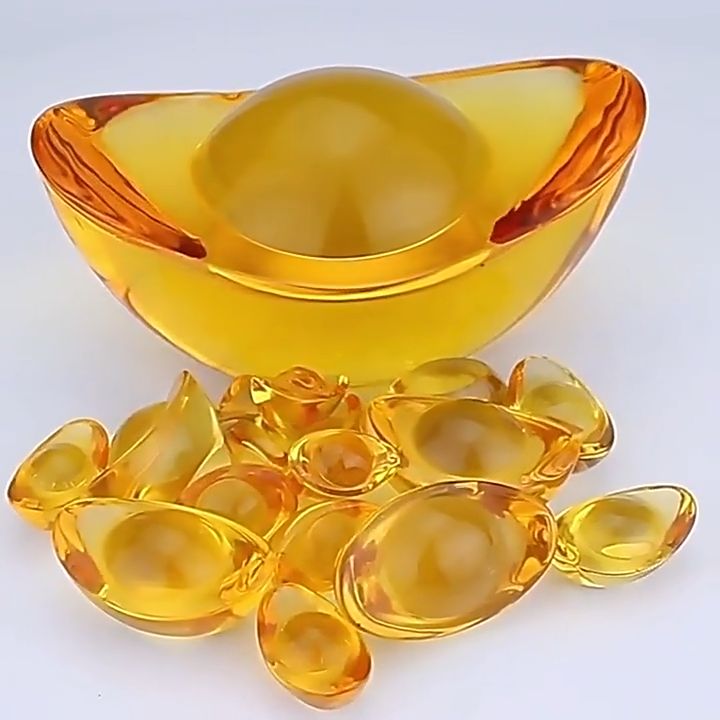 风水轩 已開光 水晶元宝 琉璃元宝 小元宝 招财黄水晶 琉璃聚宝盆 fengshui 風水 鸿运珠 平安吉祥物 招财进宝转运 吉祥如意 开业大吉 镇宅 开运 纳福 办公室装饰 开业礼品 家居摆设 Lucky Golden Ingot Yuan Bao Home Decoration