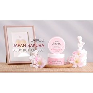 LAIKOU Japan Sakura Body Butter Deep Moisturizing Repair Skin Barrier Enhance Elasticity Firming Body Cream 100g