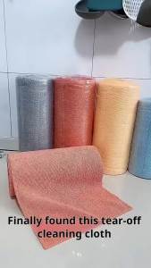 1 Roll(20pcs) 25x25CM Disposable Dish Rag Microfiber Towel Roll Hand Tear Cleaning Towel Reusable Washable Microfiber Towel