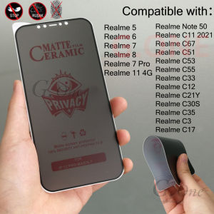 Matte Ceramic Privacy Screen Protector For Realme Note 50 C55 C35 C11 C53 C21Y C67 C51 C12 C30s C33 C3 Realme 8 6 7 7Pro 11