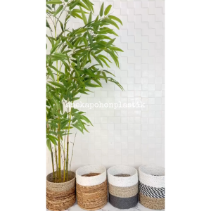 Pohon Hias Artificial Daun Bambu Hijau Semilatex Cover Seagrass Variasi Warna Dekorasi Sudut Ruang Cafe Aesthetic