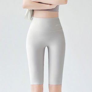 miiow | Womens Five-Quarter Sharkskin Shorts Summer Thin Riding Bike Shorts Tummy Control Butt Lifting Yoga Base Layer Pants