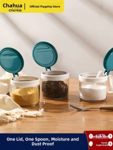CHAHUA | Glass Canisters Seasoning Set Salt Shaker Salt and MSG Container Nordic Style