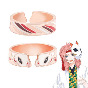 Bandai | New Demon Slayer Tomioka Giyuu Rengoku Kyoujurou Anime peripherals 2D rings cartoon fashion cos accessories trendy luxury gifts