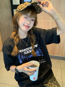 Retro Style Pure Cotton Short Sleeve T-Shirt Womens Summer Chic Streetwear Half Sleeve Top Comfortable Breathable round Neck