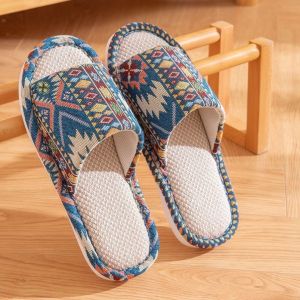 Dép Vải Lanh Đế Dày Chống Trượt Trong Nhà Mùa Xuân Thu Đông Xuân 2025 Mới Cho Nam Và Nữ Đi Trong Nhà Đế PVC Nhẹ