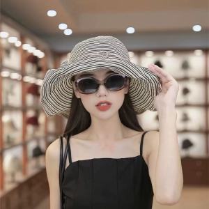 Outdoor Large Brim Foldable Sun Protection Hat Womens Butterfly Knot Fisherman Hat Casual Style Spring Summer Seasonal Use