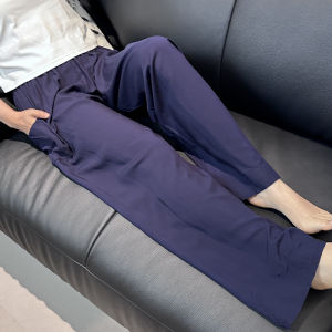 Spring Autumn Wide Leg Pants Womens Silk Cotton Sleepwear Thin Loose plus Size Home Air Conditioner Wearable Casual Trousers