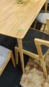 (FREE Shipping) KBS Atrayu 5FT Full Solid Wood / Dining Table / MUJI Style / Modern Scandinavian Living / Natural Color / L150 x W80 H75 cm