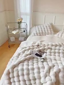 YALU | Luxury Soft Rabbit Fur and Coral Fleece Blanket Shawl