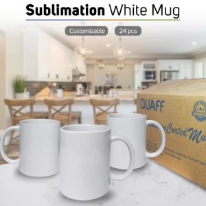 Risefully PROMO 24pcs/box QUAFF Coated Sublimation White Mug 11OZ
