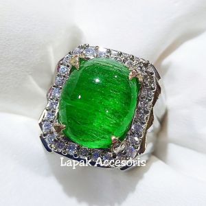Cincin Batu Akik Zamrud Kalimantan Kualitas Super Mewah