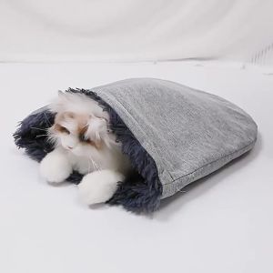 Self Heating Cat Bed No Electricity Physical Heat Retention Warm Cozy Sleeping Bag Nest for Cats Dogs Winter Washable Removable