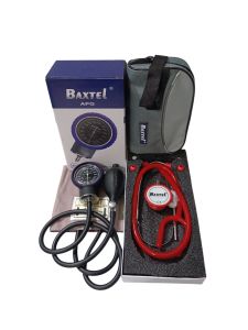 Baxtel APG PURPLE Ring Aneroid Sphygmomanometer/RED DELUXE Stethoscope