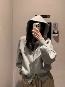 JIARONG | Hooded Zippered Loose Warm Sweatshirt Jacket