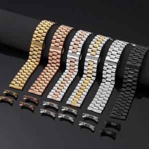 10/12/13/14/16/17/18/19/20/22mm Solid Stainless Steel Watch Band Strap for Rolex Flat Curved Ends Bracelet Men Women Replacement